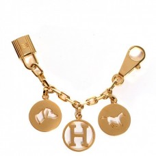 Replica Hermes Rodeo Horse Bag Charm In Yellow/Camarel/Pink Leather