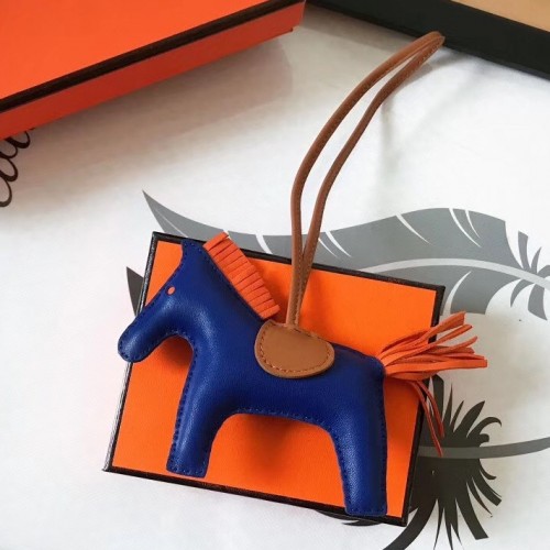 Replica Hermes Rodeo Horse Bag Charm In Purple/Camarel/Blue Leather