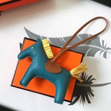 Replica Hermes Rodeo Horse Bag Charm In Yellow/Camarel/Pink Leather