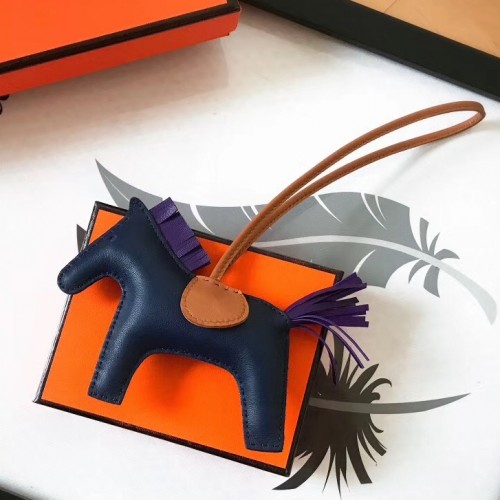 Hermès Hermès Rodeo GM Lambskin Horse Bag Charm-Navy (Wallets and Small  Leather Goods,Bag Charms)