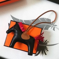 Hermes Rodeo Horse Bag Charm In Black/Camarel/Red Leather Hermes Rodeo Horse Bag Charm In Black/Camarel/Red Leather