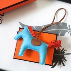 Hermes Rodeo Horse Bag Charm In Ciel/Camarel/Orange Leather Hermes Rodeo Horse Bag Charm In Ciel/Camarel/Orange Leather