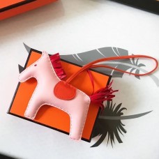 Hermes Rodeo Horse Bag Charm In Light Pink/Orange/Red Leather Hermes Rodeo Horse Bag Charm In Light Pink/Orange/Red Leather