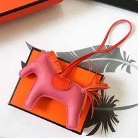 Hermes Rodeo Horse Bag Charm In Pink/Orange Leather Hermes Rodeo Horse Bag Charm In Pink/Orange Leather