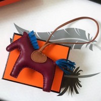 Hermes Rodeo Horse Bag Charm In Purple/Camarel/Blue Leather Hermes Rodeo Horse Bag Charm In Purple/Camarel/Blue Leather