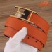 Hermes Quentin 32 MM Orange Reversible Belt