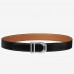 Hermes Etrier Buckle Belt &amp; Brown Clemence 32 MM Strap