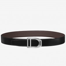 Hermes Etrier Buckle Belt &amp; Chocolate Clemence 32 MM Strap