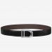 Hermes Etrier Buckle Belt &amp; Chocolate Clemence 32 MM Strap