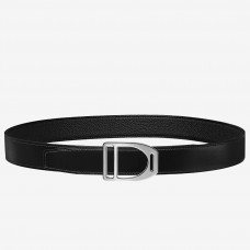 Hermes Etrier Buckle Belt &amp; Black Clemence 32 MM Strap