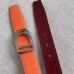 Hermes Etrier Buckle Belt &amp; Orange Clemence 32 MM Strap