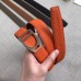 Hermes Etrier Buckle Belt &amp; Orange Clemence 32 MM Strap