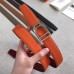 Hermes Etrier Buckle Belt &amp; Orange Clemence 32 MM Strap