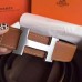 Hermes Brown Clemence Kits Belt H Brushed Buckle