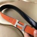 Hermes H Belt Buckle & Orange Clemence 32 MM Strap