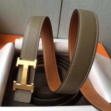 Hermes H Belt Buckle &amp; Taupe Epsom 38 MM Strap