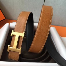 Hermes H Belt Buckle & Brown Epsom 38 MM Strap