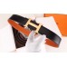Hermes H Belt Buckle &amp; Orange 32mm Clemence Strap