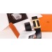 Hermes H Belt Buckle &amp; Orange 32mm Clemence Strap