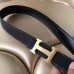 Hermes Black Clemence Kits Belt H Brushed Buckle