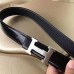 Hermes Black Clemence Kits Belt H Brushed Buckle