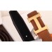 Hermes H Belt Buckle &amp; Brown Clemence 32 MM Strap