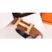 Hermes H Belt Buckle &amp; Brown Clemence 32 MM Strap