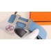 Hermes Blue Clemence Kits Belt H Brushed Buckle