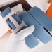 Hermes Blue Clemence Kits Belt H Brushed Buckle