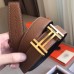 Hermes H Au Carre Belt Buckle &amp; Brown 32mm Strap