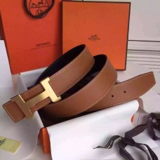 Hermes Brown Epsom Kits Belt Constance Buckle