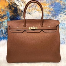 HERMES BIRKIN 40 CAMEL IN ORIGINAL TOGO LEATHER WITH GOLD HARDWARE