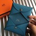 Hermes Blue Jean Epsom Calvi Card Holder