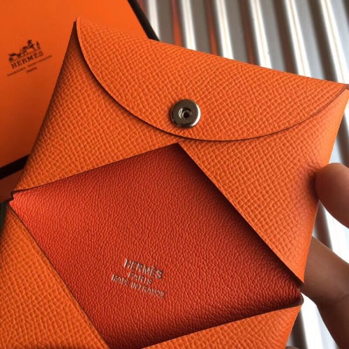 Hermès 2020 Calvi Cardholder - Orange Wallets, Accessories