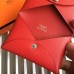 Hermes Red Epsom Calvi Card Holder