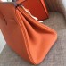 Hermes Orange Clemence Birkin 30cm Handmade Bag