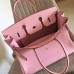 Hermes Pink Clemence Birkin 30cm Handmade Bag