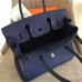 Hermes Sapphire Clemence Birkin 30cm Handmade Bag