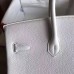 Hermes White Clemence Birkin 30cm Handmade Bag