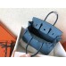 Hermes Blue Jean Clemence Birkin 25cm Handmade Bag