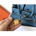 Hermes Blue Jean Clemence Birkin 25cm Handmade Bag