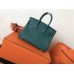 Hermes Malachite Clemence Birkin 25cm Handmade Bag