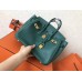 Hermes Malachite Clemence Birkin 25cm Handmade Bag