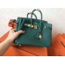 Hermes Malachite Clemence Birkin 25cm Handmade Bag