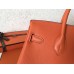 Hermes Orange Clemence Birkin 25cm Handmade Bag