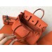 Hermes Orange Clemence Birkin 25cm Handmade Bag