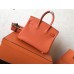 Hermes Orange Clemence Birkin 25cm Handmade Bag