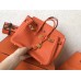 Hermes Orange Clemence Birkin 25cm Handmade Bag