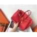 Hermes Red Clemence Birkin 25cm Handmade Bag