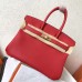 Hermes Red Clemence Birkin 25cm Handmade Bag